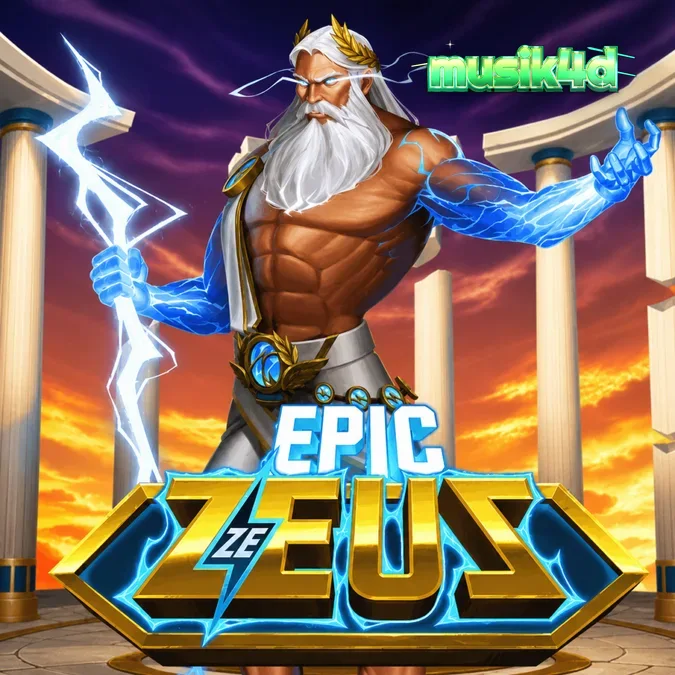 Tampilan grid 6x5 pada slot Epic Ze Zeus dengan simbol Zeus yang megah